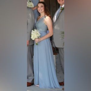 Blue bridesmaid dress. Azazie. Size 4.